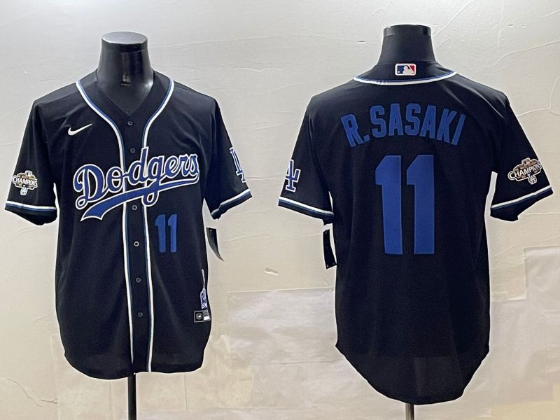Men Los Angeles Dodgers 11 R.Sasaki Black Fashion Game 2025 Nike MLB Jersey style 3066